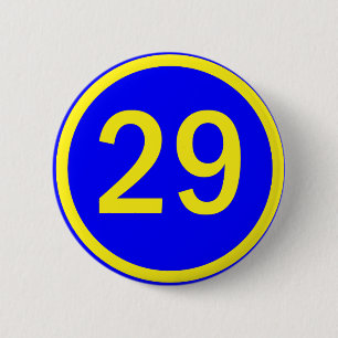 Zahl 29 in einem Kreis Button