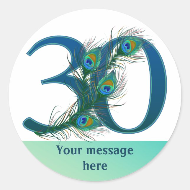 Zahl 30 Aufkleber (Vorderseite)