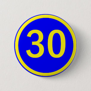 Zahl 30 in einem Kreis Button