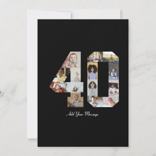 Zahl 40 FotoCollage Dankeskarte