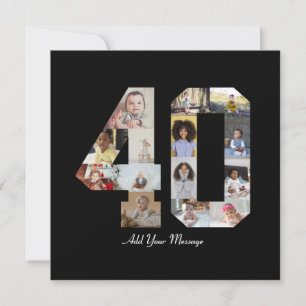 Zahl 40 FotoCollage Dankeskarte