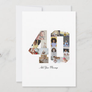 Zahl 40 FotoCollage Feiertagskarte