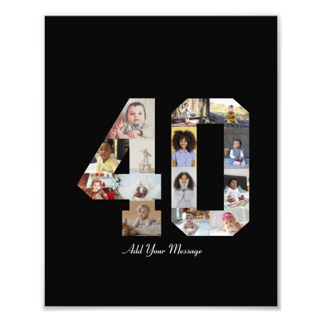 Zahl 40 FotoCollage Fotodruck (Vorne)