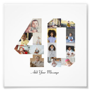 Zahl 40 FotoCollage Fotodruck
