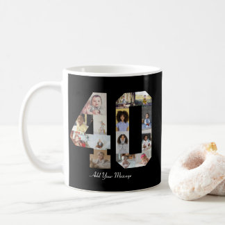 Zahl 40 FotoCollage Kaffeetasse
