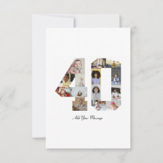 Zahl 40 FotoCollage Karte