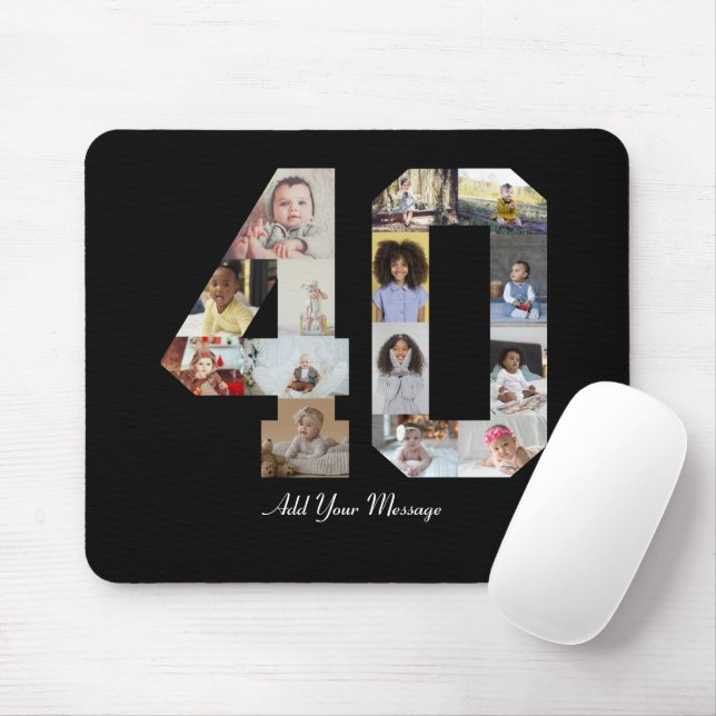 Zahl 40 FotoCollage Mousepad (Mit Mouse)