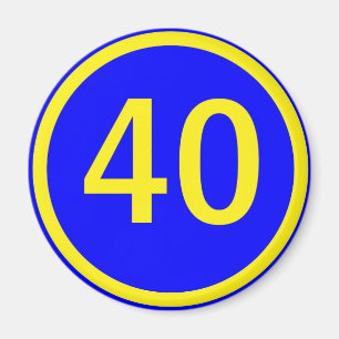 Zahl 40 in einem Kreis Magnet