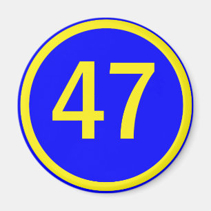 Zahl, 47, in einem Kreis Magnet