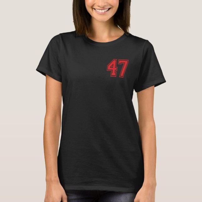 Zahl 47 in Rot T-Shirt (Vorderseite)