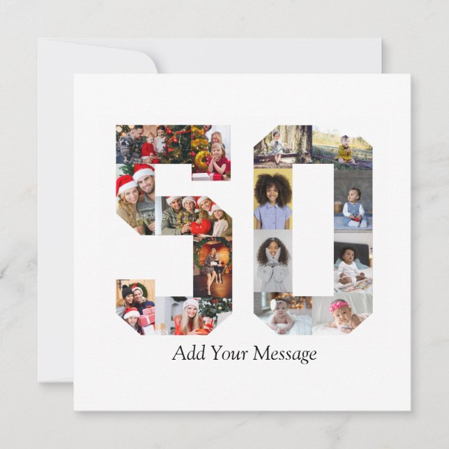 Zahl 50 FotoCollage Ankündigung (Vorderseite)