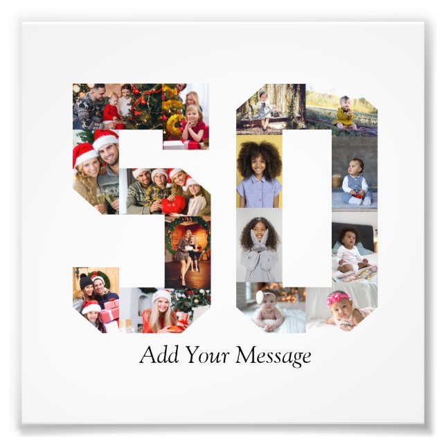 Zahl 50 FotoCollage Fotodruck (Vorne)