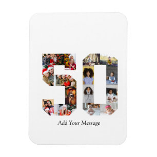 Zahl 50 FotoCollage Magnet