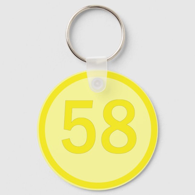Zahl, 58, in einem Kreis Schlüsselanhänger (Vorderseite)