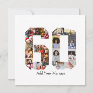 Zahl 60 FotoCollage Dankeskarte