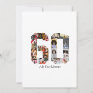 Zahl 60 FotoCollage Dankeskarte