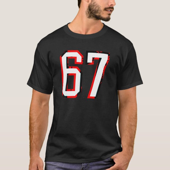 Zahl 67 Weißer Favorit Zahl 67 T Shirt (Vorderseite)