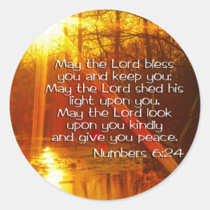 ZAHL-6:24 BIBEL-VERS - KANN DER LORD BLESS YOU RUNDER AUFKLEBER