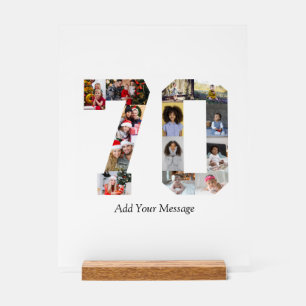 Zahl 70 FotoCollage Acrylschild