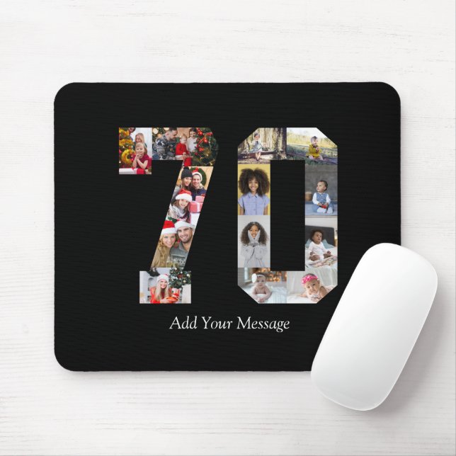 Zahl 70 FotoCollage Mousepad (Mit Mouse)