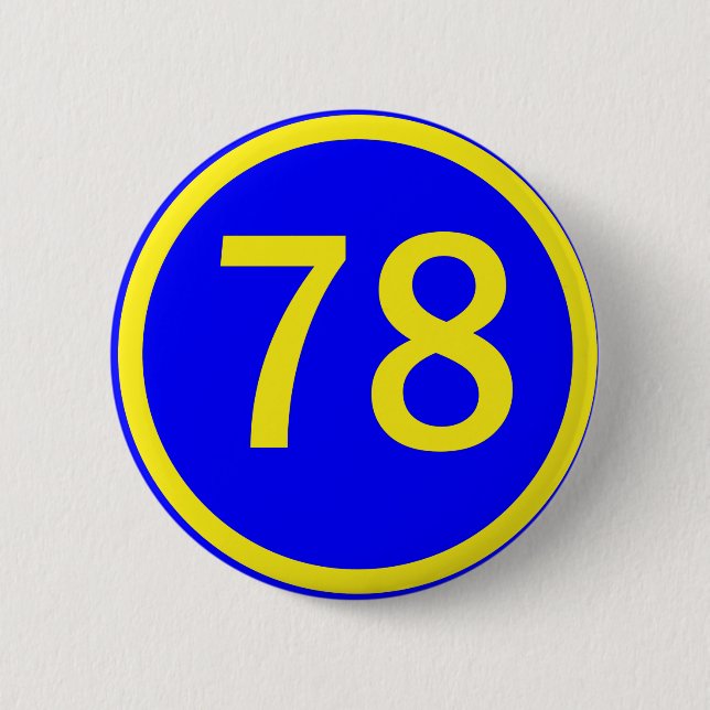 Zahl, 78, in einem Kreis Button (Vorderseite)