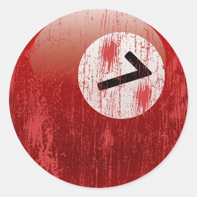 ZAHL 7 MILLIARDEN BALL - ERODIGT UND ALTER RUNDER AUFKLEBER (Vorderseite)