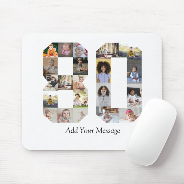 Zahl 80 FotoCollage Mousepad (Mit Mouse)