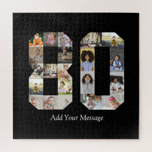 Zahl 80 FotoCollage Puzzle