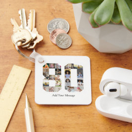 Zahl 80 FotoCollage Schlüsselanhänger