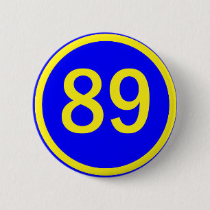 Zahl, 89, in einem Kreis Button