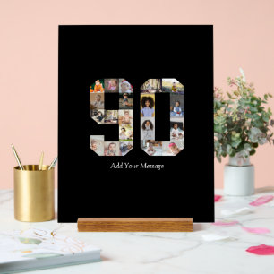 Zahl 90 FotoCollage Acrylschild