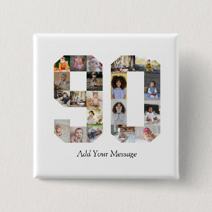 Zahl 90 FotoCollage Button