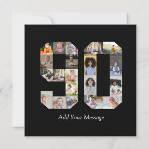 Zahl 90 FotoCollage Dankeskarte