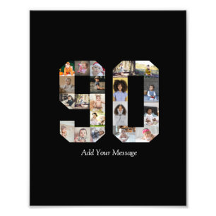 Zahl 90 FotoCollage Fotodruck