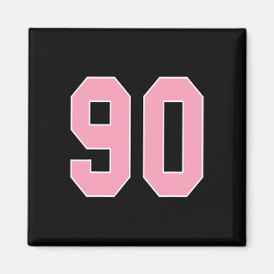Zahl 90 Pink Footbyll Bysketbyll Brustkrebs A Magnet