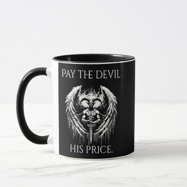 Zahl dem Teufel seinen Preis Tasse (Links)