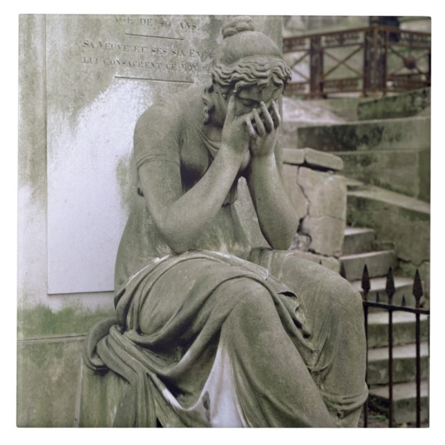 Zahl des Leids, vom Grab von Pierre Gareau (d Fliese (Vorderseite)