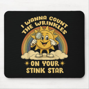 Zähl die Falten auf Stinkstern Funny Rainbow Mousepad