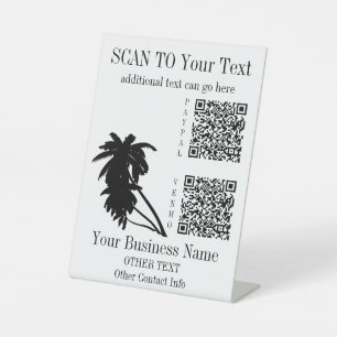 Zahl hier Schild 2 QR-Code Vorlage Tropischer Stra