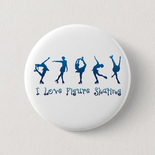 Zahl Skaten Blau der Liebe I Button (Vorderseite)
