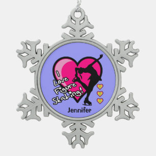 Zahl Skaten - personalisierte Verzierung Schneeflocken Zinn-Ornament