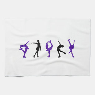 Zahl Skater - lila u. schwarz Handtuch