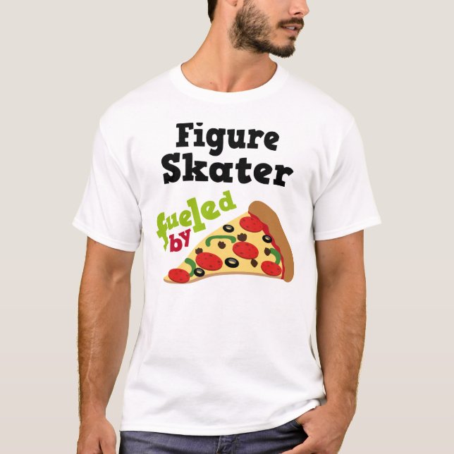 Zahl Skater-(lustiges) Pizza-T-Shirt T-Shirt (Vorderseite)