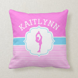 Zahl Skater-Rosa-Streifen mit Baby-Blau Kissen