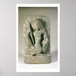 Zahl von Skanda mit seinem Pfau, Punjab-Hügel (s Poster