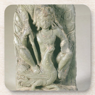 Zahl von Skanda mit seinem Pfau, Punjab-Hügel (s Untersetzer