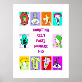Zählbuch für alberne Gesichter #1: Zahlen 1-10 Pos Poster