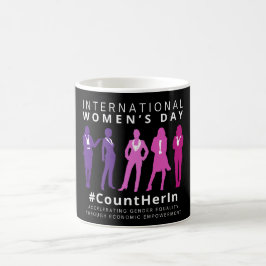 Zähle sie am Internationalen Frauentag Kaffeetasse