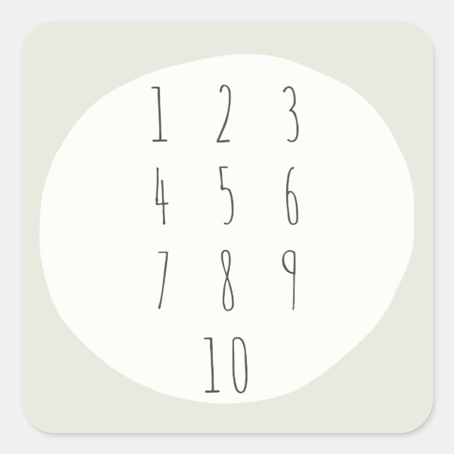 Zahlen 1-10. Zählen. Aufkleber & Etikette (Vorderseite)