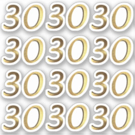 Zahlen 30 Imitate Gold 30 Jahre Aufkleber